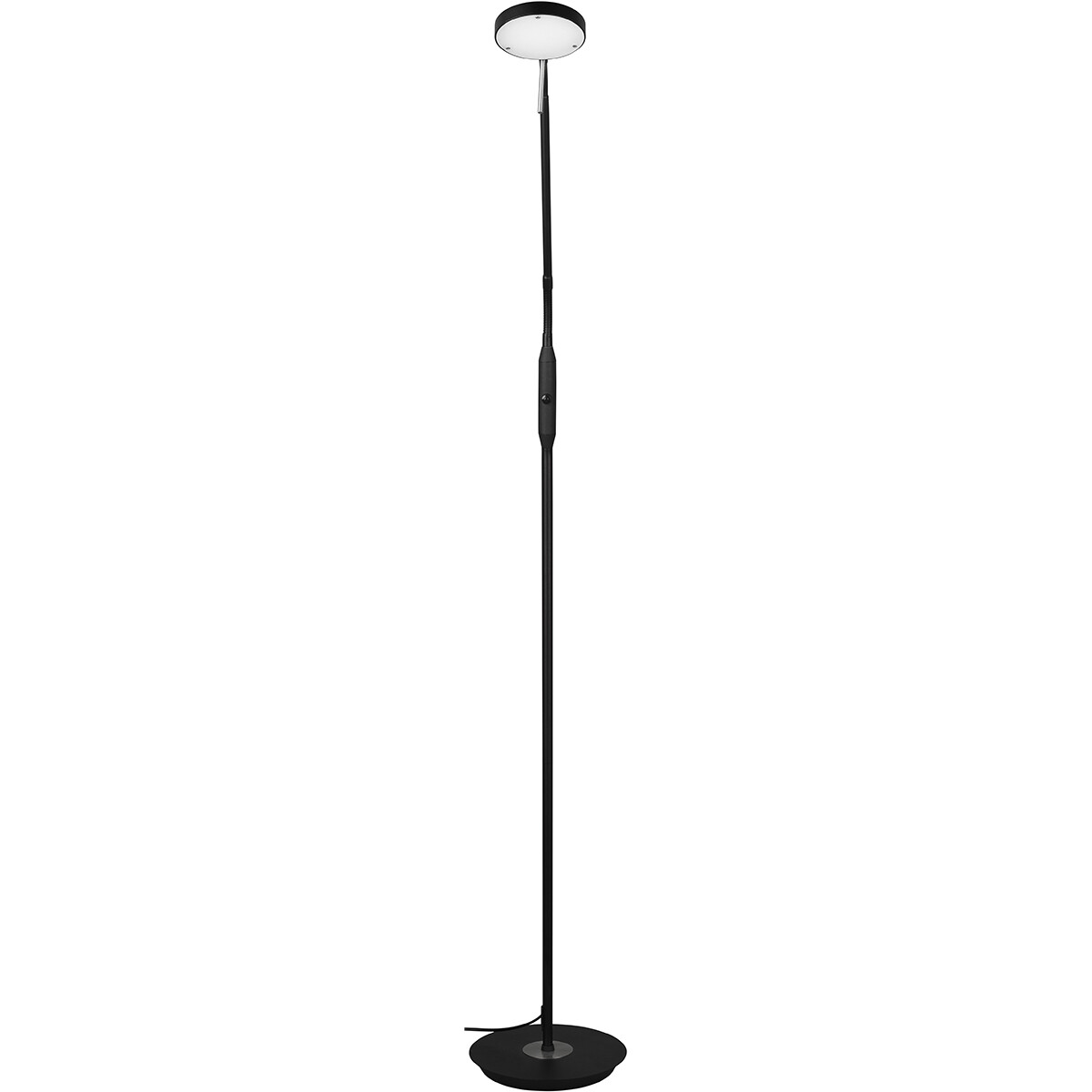 LED Vloerlamp - Trion Monzino - 12W - Aanpasbare Kleur - Dimbaar - Rond - Mat Zwart - Aluminium