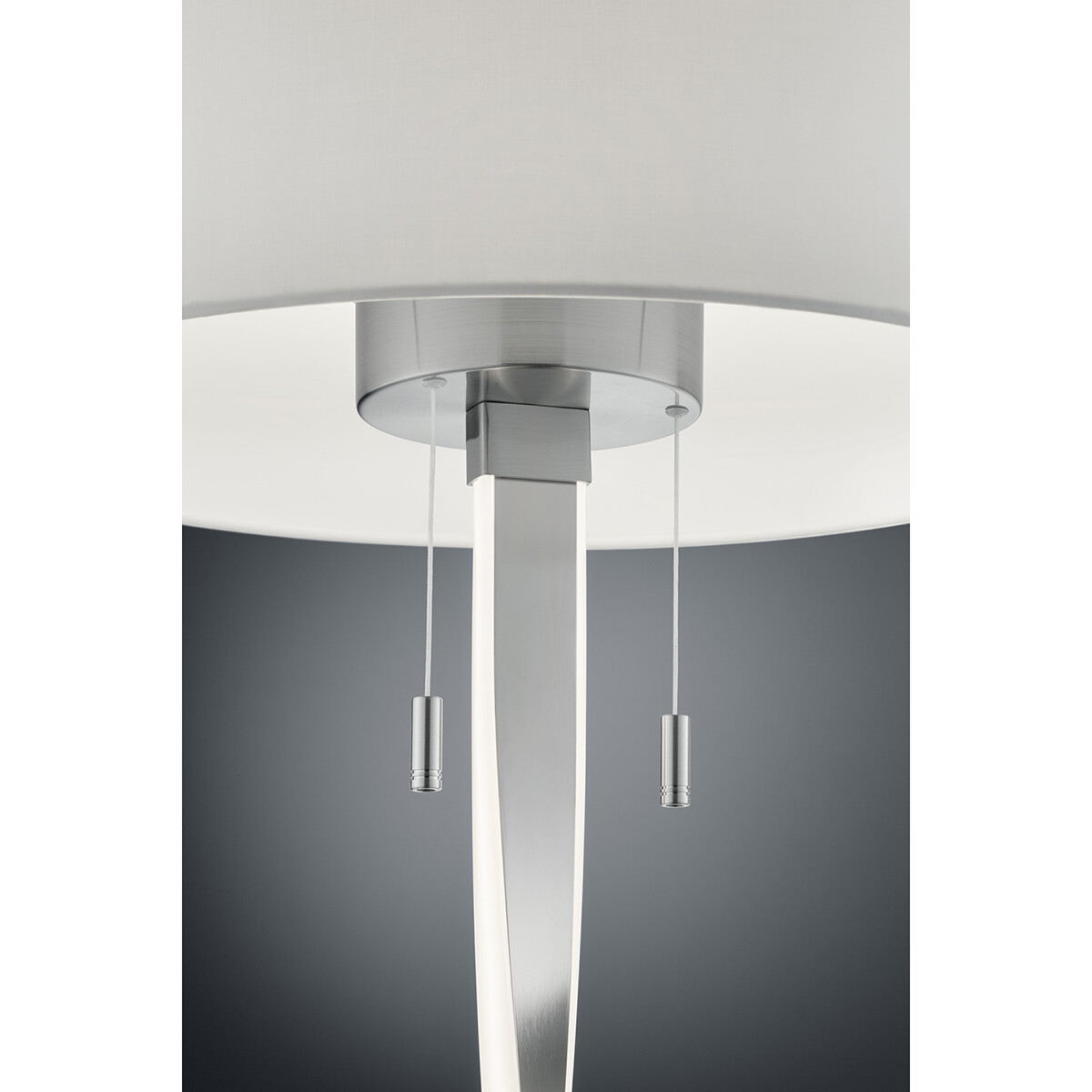 LED Vloerlamp - Trion Ninda - E27 Fitting - 14W - Warm Wit 3000K - Rond - Mat Nikkel - Aluminium