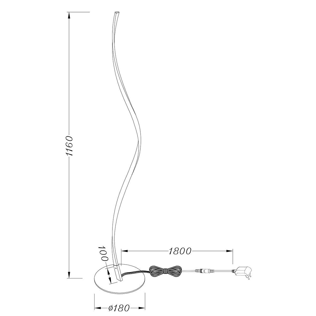 LED Vloerlamp - Trion Nubi - 9W - Warm Wit 3000K - RGBW - Afstandsbediening - Dimbaar - Rond - Mat Grijs - Aluminium