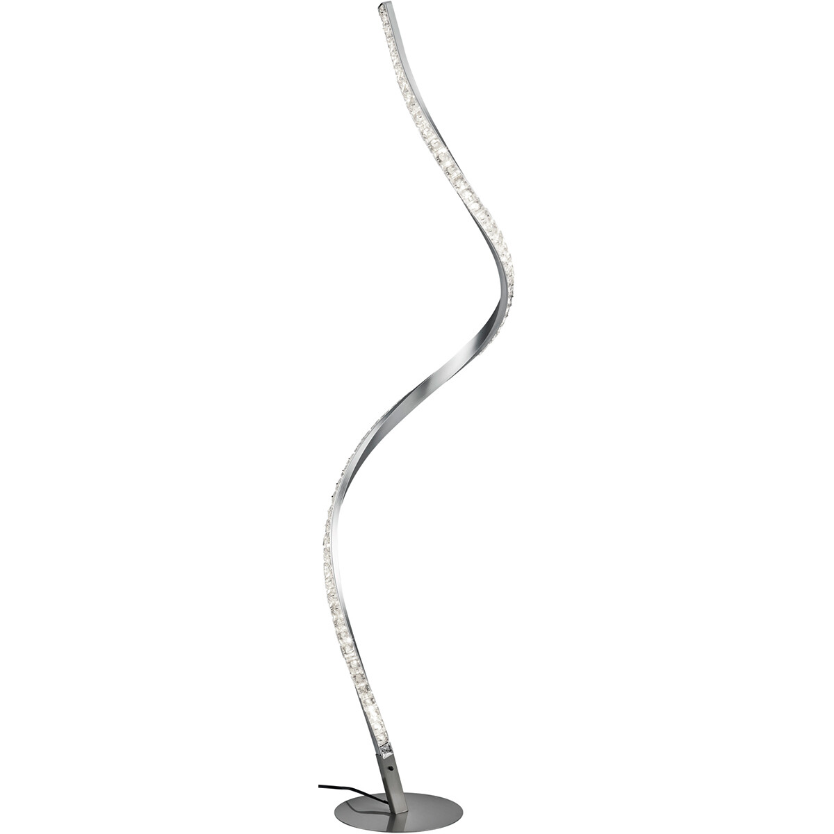 LED Vloerlamp - Trion Nubi - 9W - Warm Wit 3000K - RGBW - Afstandsbediening - Dimbaar - Rond - Mat Grijs - Aluminium