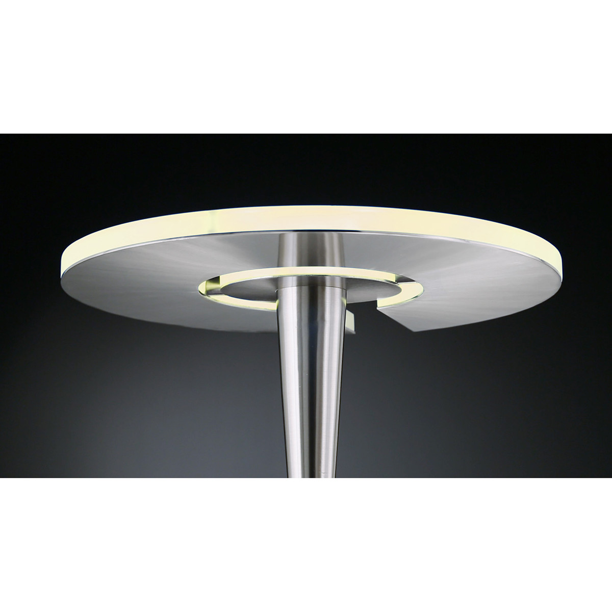 LED Vloerlamp - Trion Qubico - 34W + 5W - Aanpasbare Kleur - 2-lichts - Dimbaar - Rond - Mat Goud - Aluminium