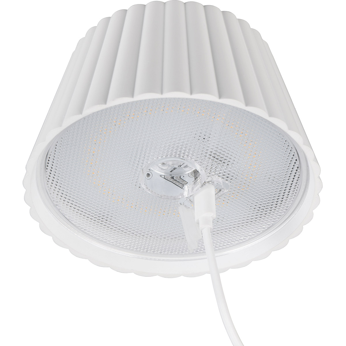 LED Vloerlamp - Trion Uraz - 1.5W - Warm Wit 3000K - Spatwaterdicht IP44 - USB Oplaadbaar - Rond - Mat Wit - Metaal