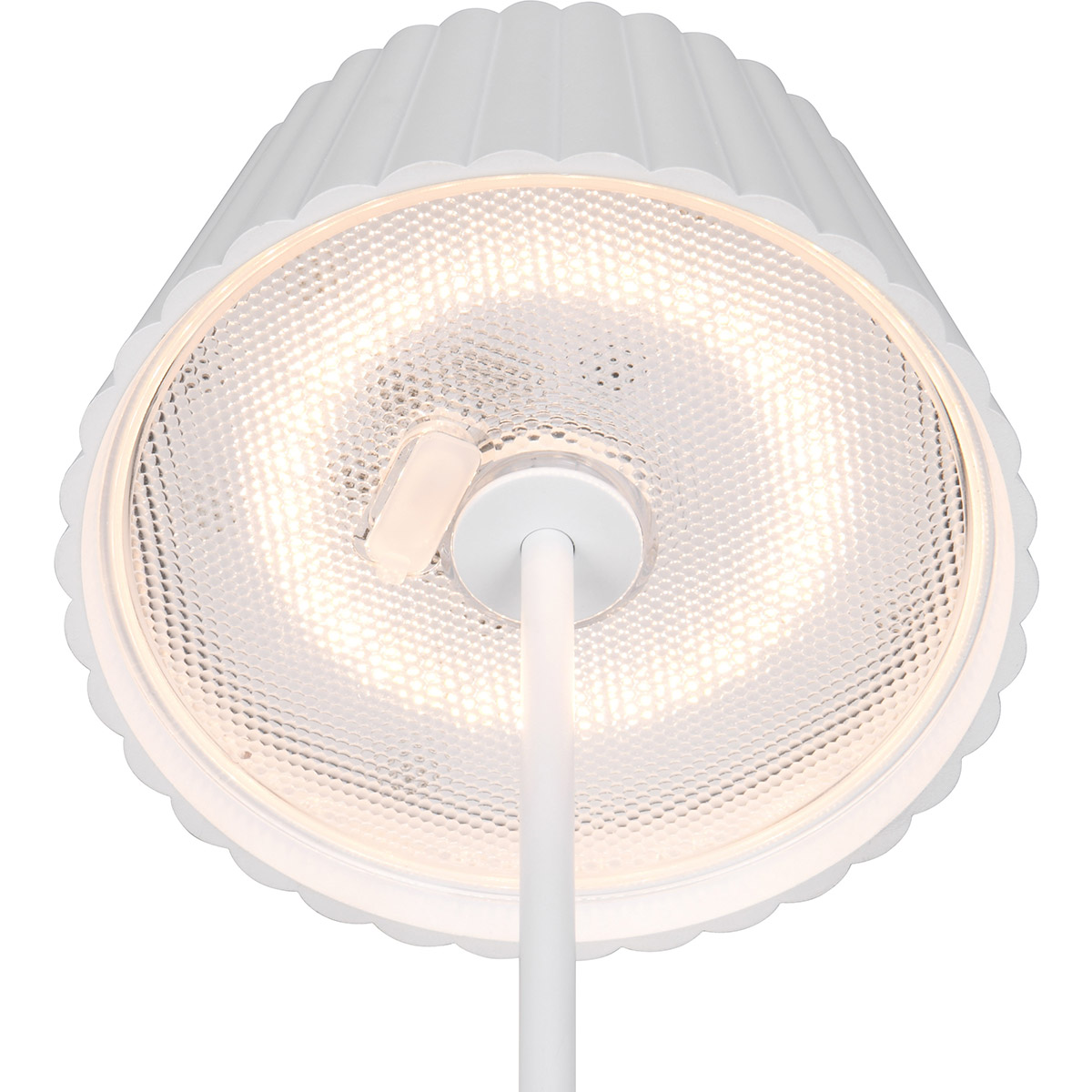 LED Vloerlamp - Trion Uraz - 1.5W - Warm Wit 3000K - Spatwaterdicht IP44 - USB Oplaadbaar - Rond - Mat Wit - Metaal