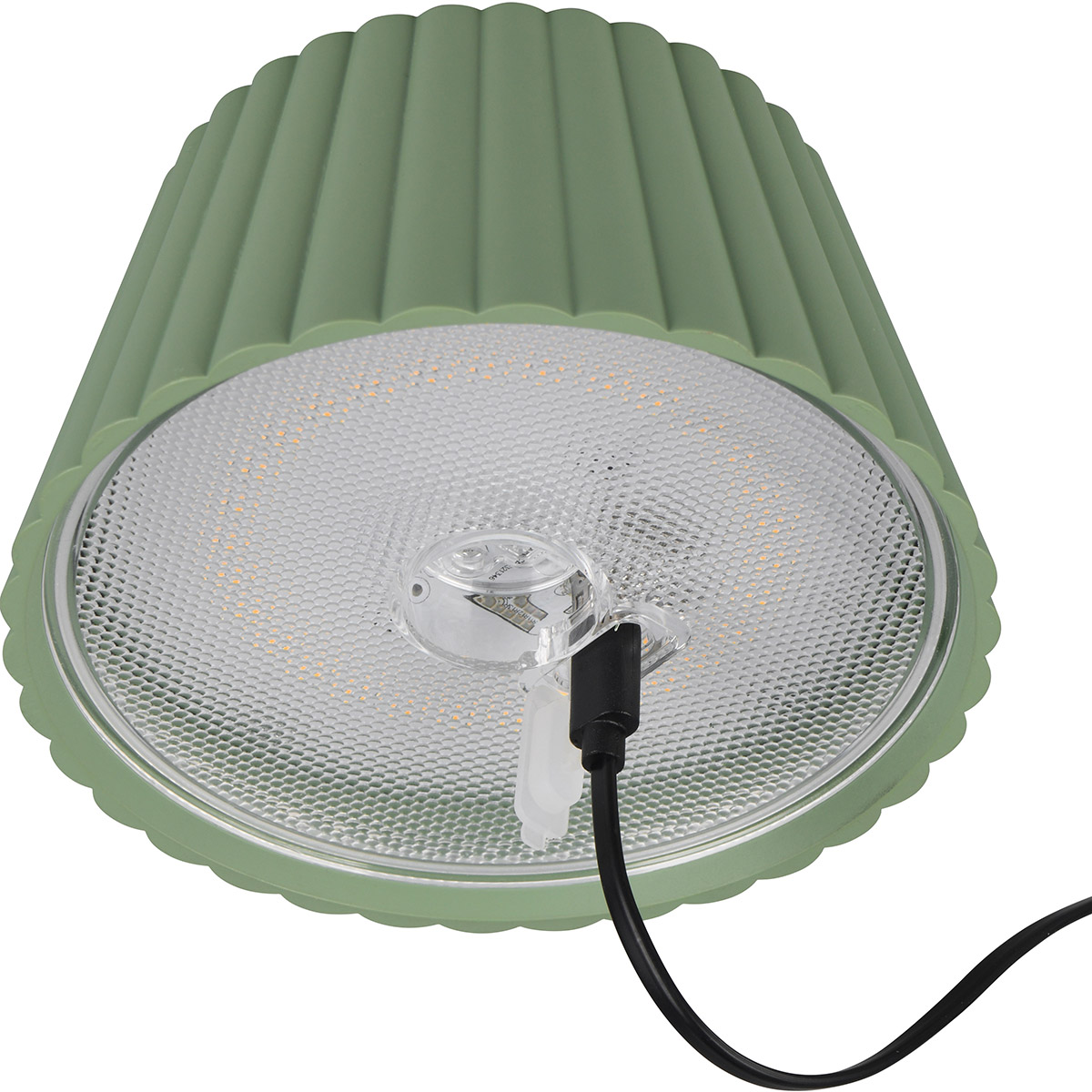 LED Vloerlamp - Trion Uraz - 1.5W - Warm Wit 3000K - Spatwaterdicht IP44 - USB Oplaadbaar - Rond - Pistachegroen - Metaal