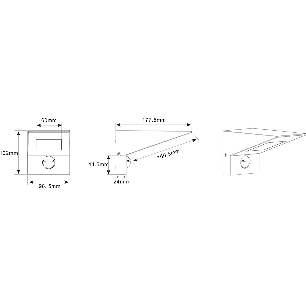 LED Tuinverlichting met Bewegingssensor - Buitenlamp - Trion Nilsona - Wand - 8W - Warm Wit 3000K - Vierkant - Mat Antraciet - Aluminium