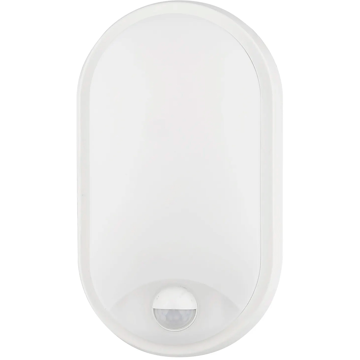 BES LED LED Wandlamp met Sensor - Kozolux Porta - 15W 1200lm - Helder/Koud Wit 6500K - IP54 - Ovaal - Wit