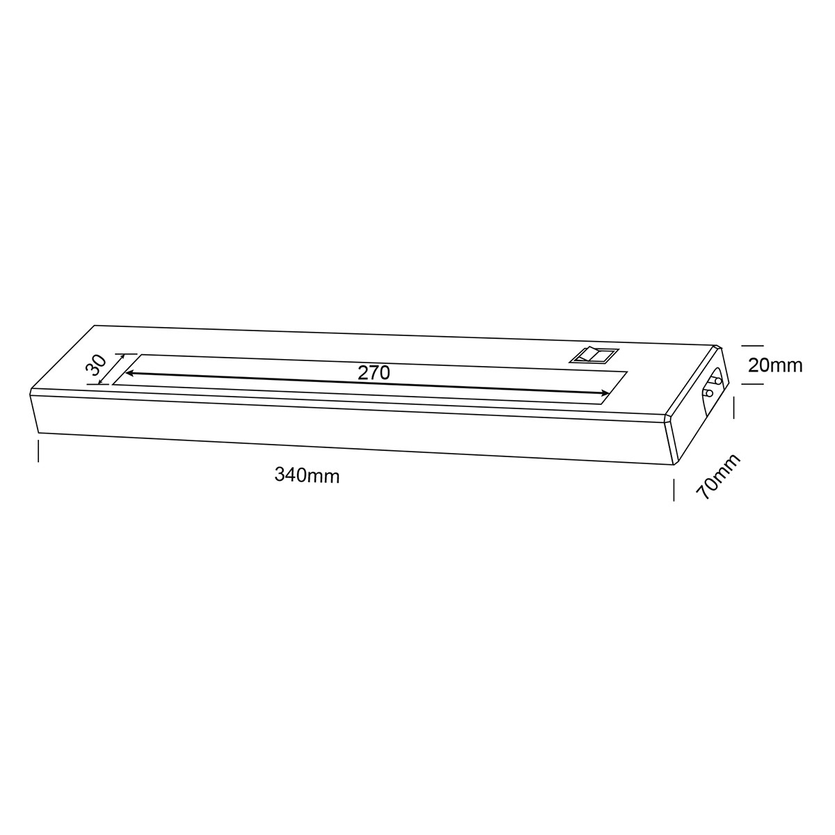 LED Keukenkast Verlichting - Trion Alyna - 4W - Koppelbaar - Warm Wit 3000K - Rechthoek - Mat Titaan