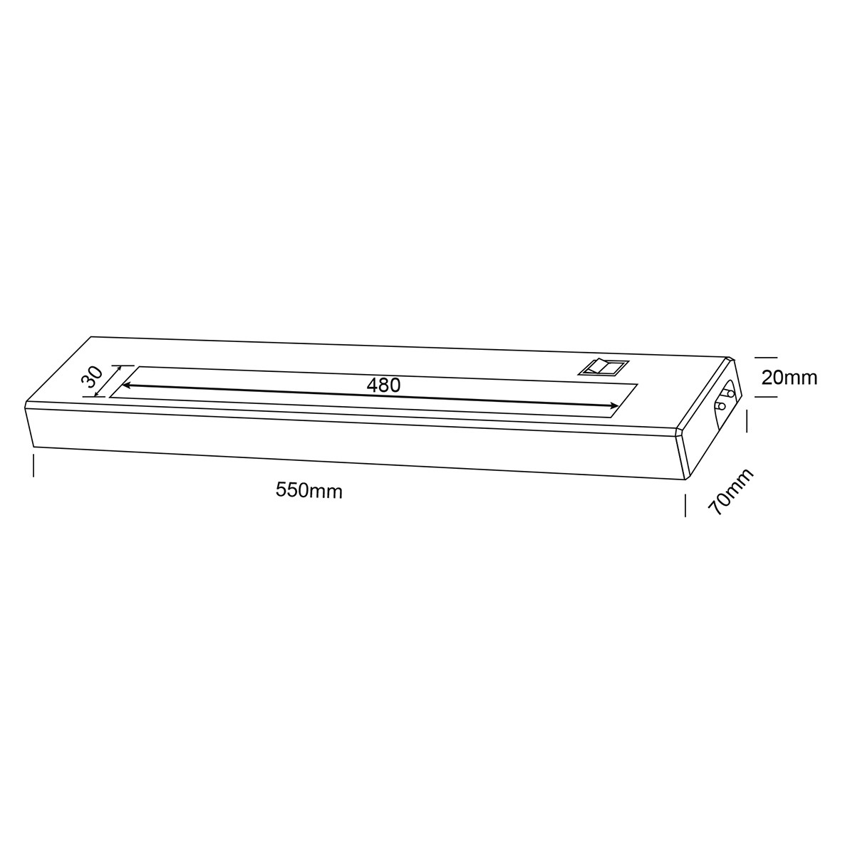 LED Keukenkast Verlichting - Trion Alyna - 7W - Koppelbaar - Warm Wit 3000K - Rechthoek - Mat Titaan