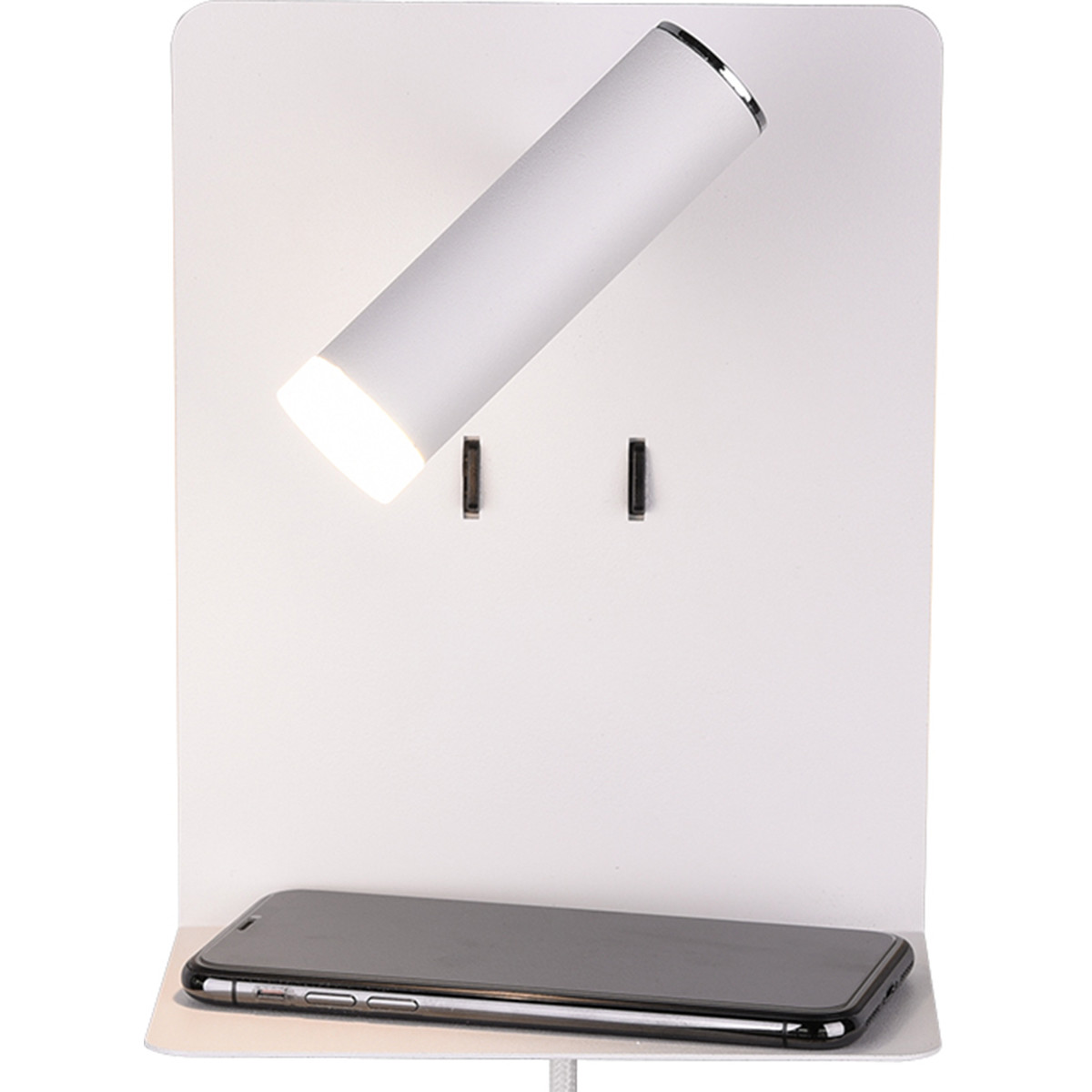 LED Wandlamp - Trion Elonant - 6W - Warm Wit 3000K - USB Oplaadfunctie - Mat Wit - Aluminium