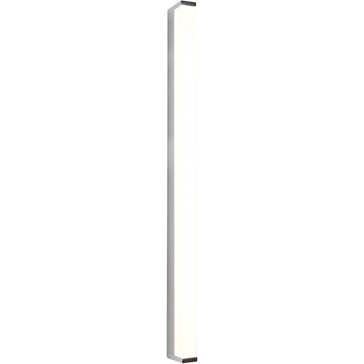 LED Wandlamp - Trion Fabian - 12W - Warm Wit 3000K - Spatwaterdicht IP44 - Rechthoek - Mat Chroom - Aluminium