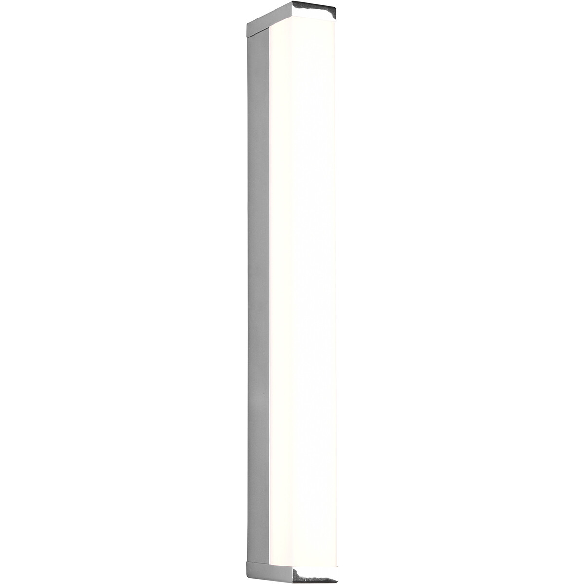 LED Wandlamp - Trion Fabian - 6W - Warm Wit 3000K - Spatwaterdicht IP44 - Rechthoek - Mat Chroom - Aluminium