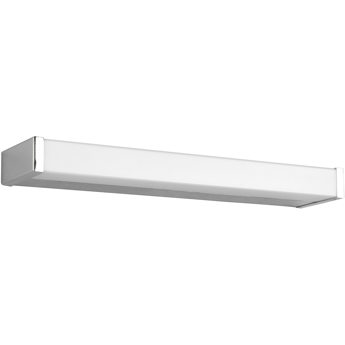 LED Wandlamp - Trion Fabian - 6W - Warm Wit 3000K - Spatwaterdicht IP44 - Rechthoek - Mat Chroom - Aluminium