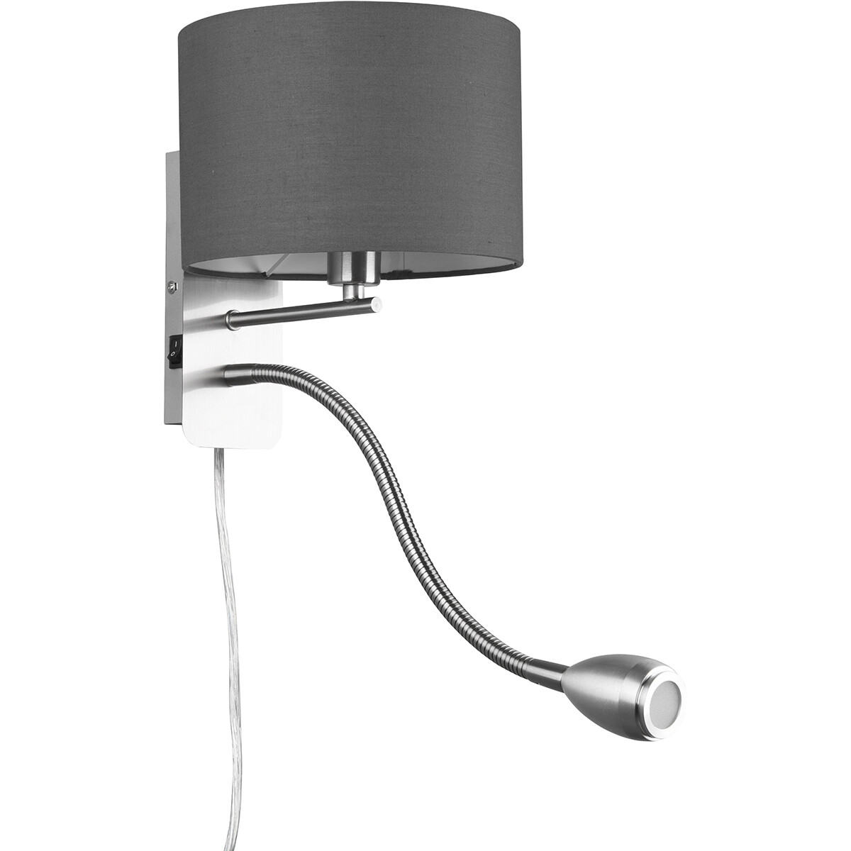 LED Wandlamp - Trion Hotia - E14 Fitting - 3W - Warm Wit 3000K - Rond - Mat Grijs - Aluminium - OSRAM LEDs