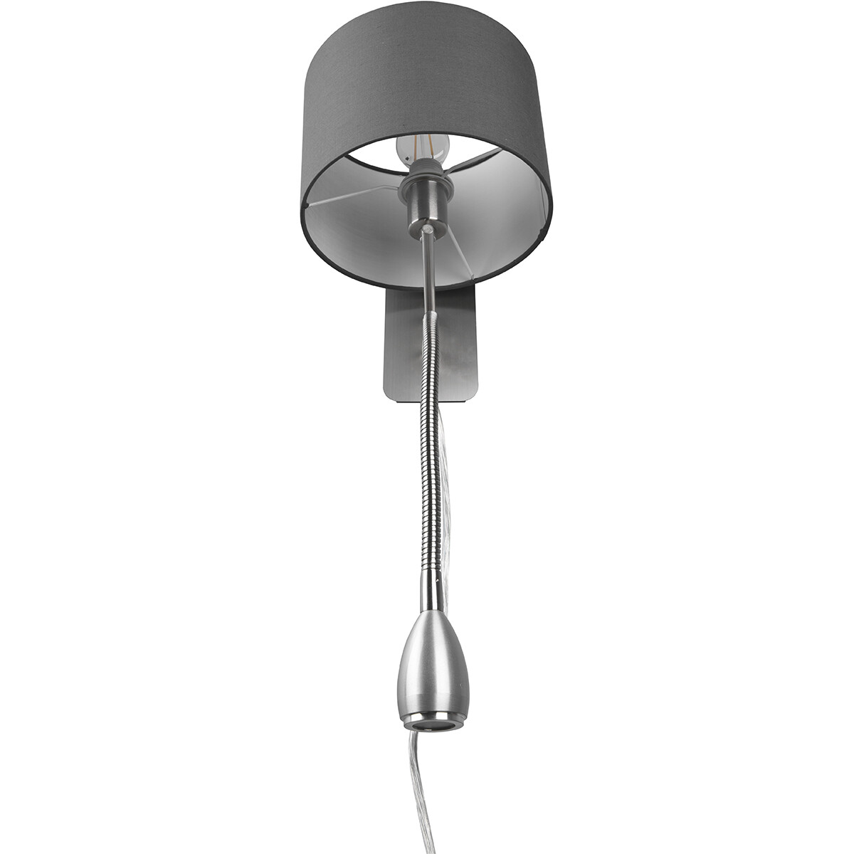 LED Wandlamp - Trion Hotia - E14 Fitting - 3W - Warm Wit 3000K - Rond - Mat Grijs - Aluminium - OSRAM LEDs