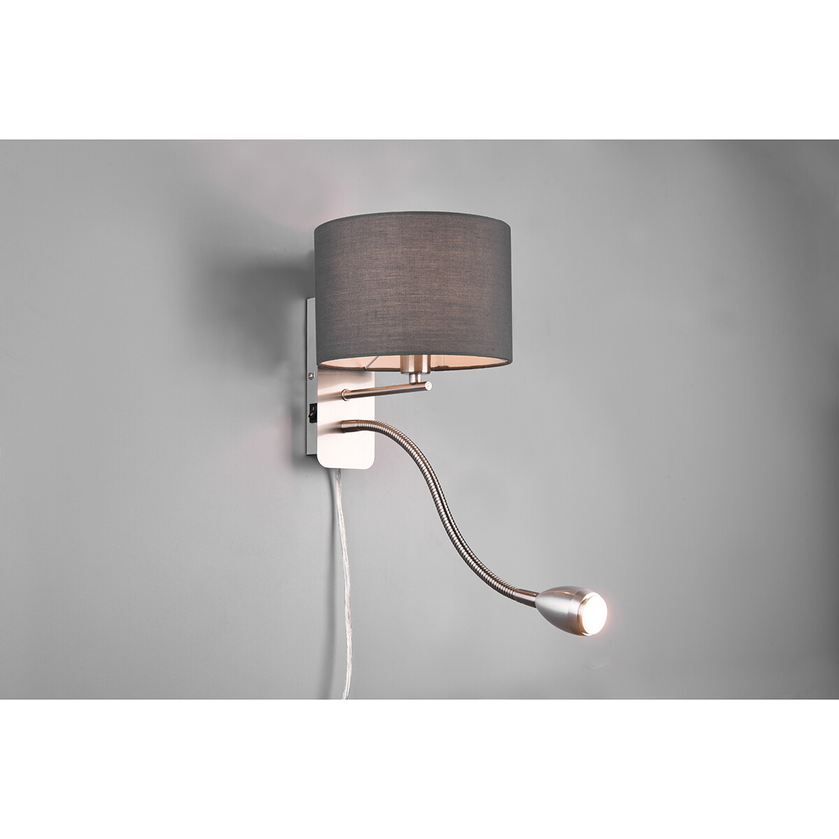 LED Wandlamp - Trion Hotia - E14 Fitting - 3W - Warm Wit 3000K - Rond - Mat Grijs - Aluminium - OSRAM LEDs