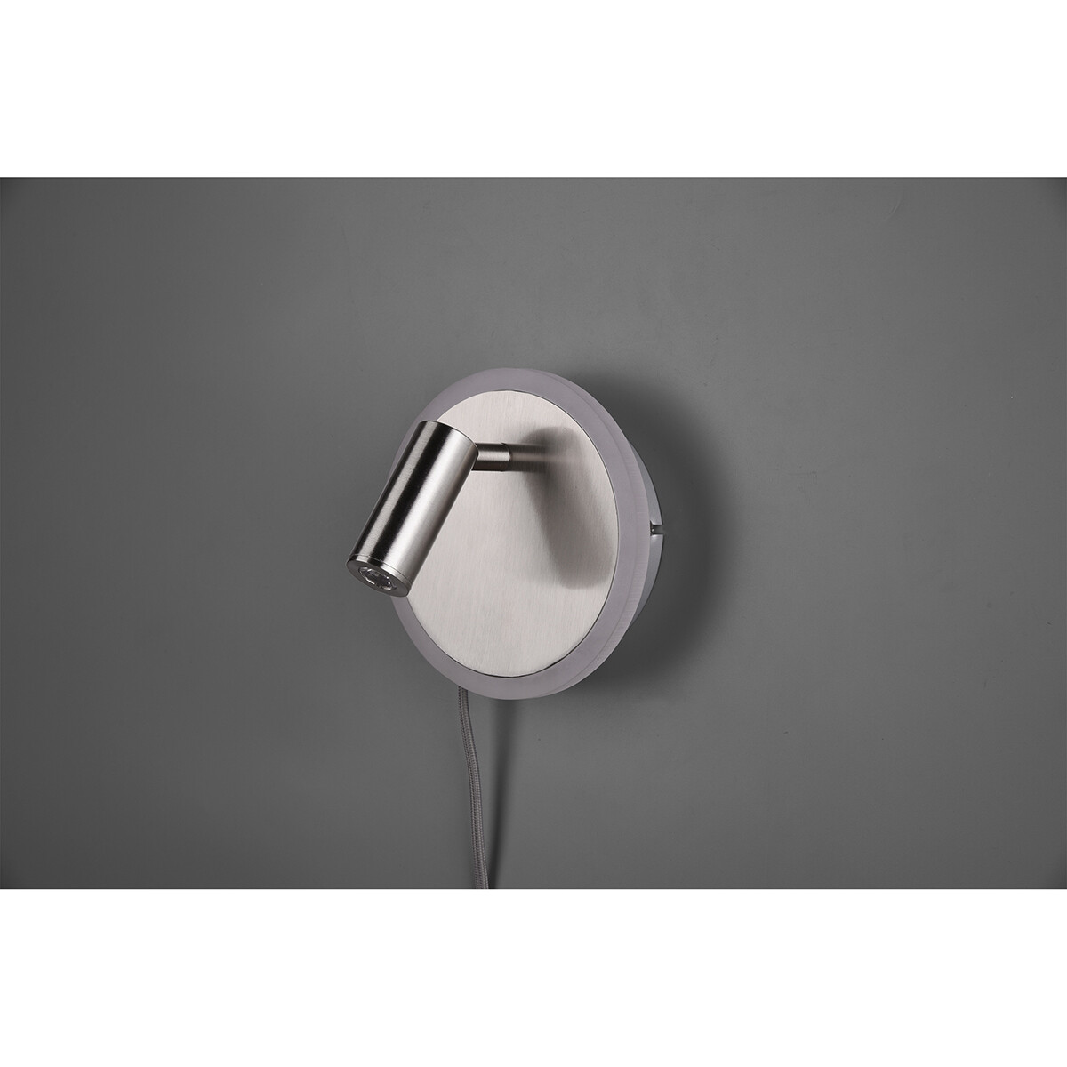 LED Wandlamp - Trion Jodan - 7W - Warm Wit 3000K - Rond - Mat Nikkel - Aluminium