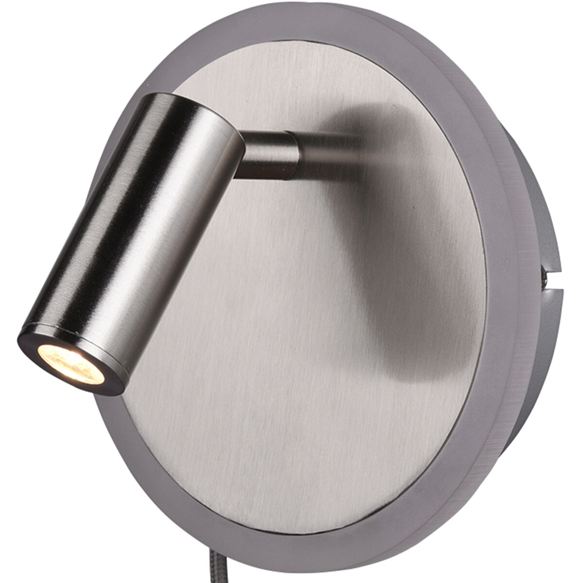 LED Wandlamp - Trion Jodan - 7W - Warm Wit 3000K - Rond - Mat Nikkel - Aluminium