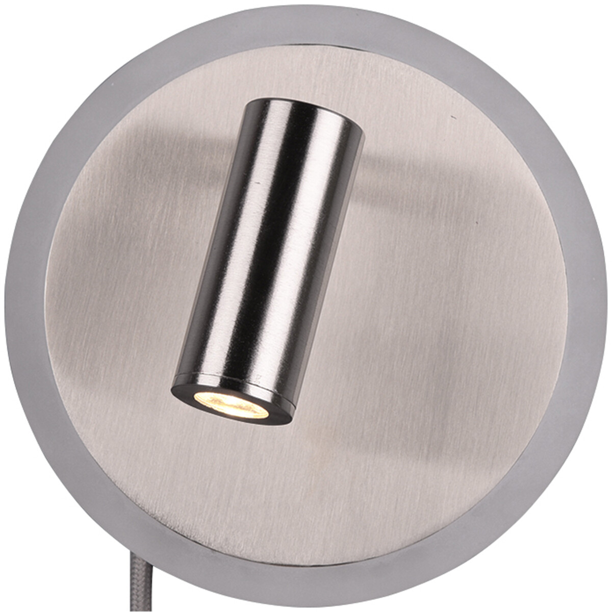 LED Wandlamp - Trion Jodan - 7W - Warm Wit 3000K - Rond - Mat Nikkel - Aluminium