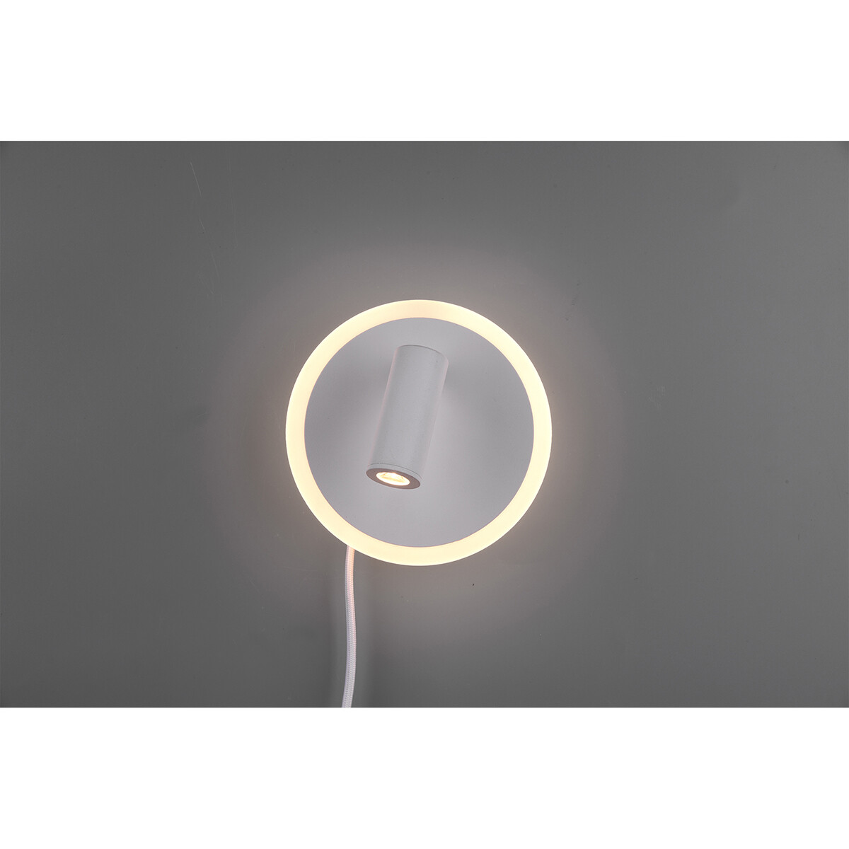 LED Wandlamp - Trion Jodan - 7W - Warm Wit 3000K - Rond - Mat Wit - Aluminium