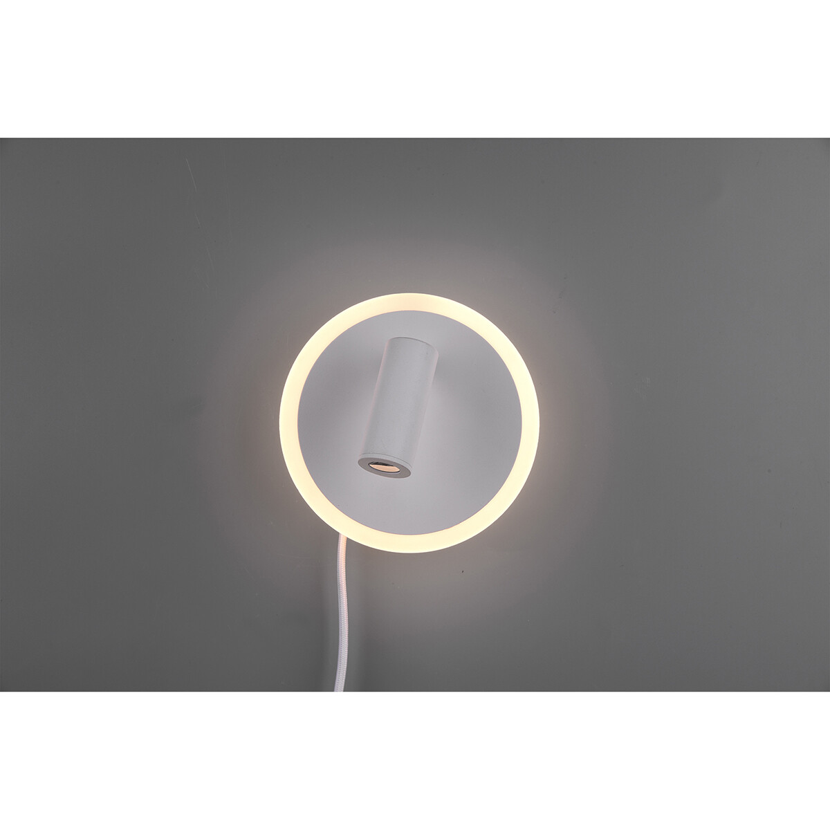 LED Wandlamp - Trion Jodan - 7W - Warm Wit 3000K - Rond - Mat Wit - Aluminium