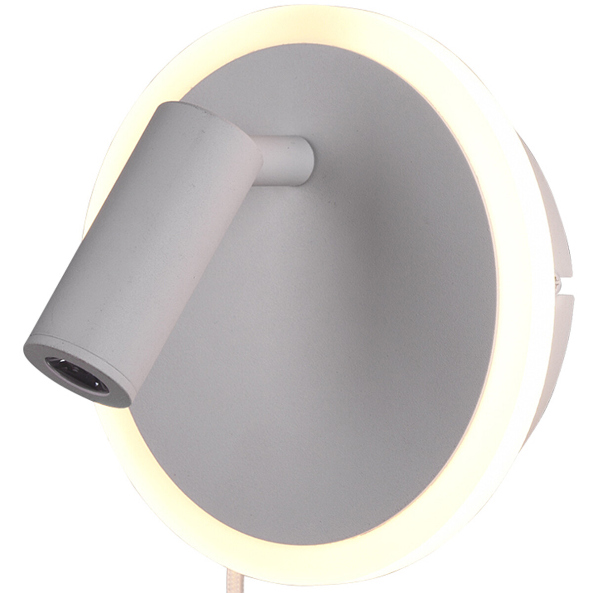 LED Wandlamp - Trion Jodan - 7W - Warm Wit 3000K - Rond - Mat Wit - Aluminium