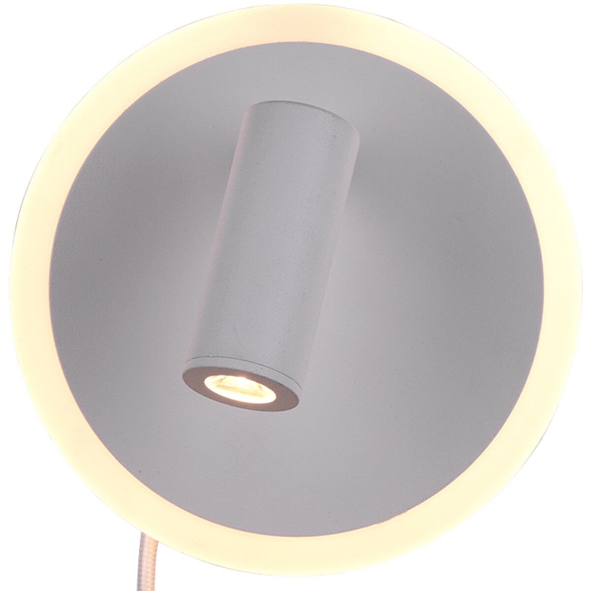 LED Wandlamp - Trion Jodan - 7W - Warm Wit 3000K - Rond - Mat Wit - Aluminium