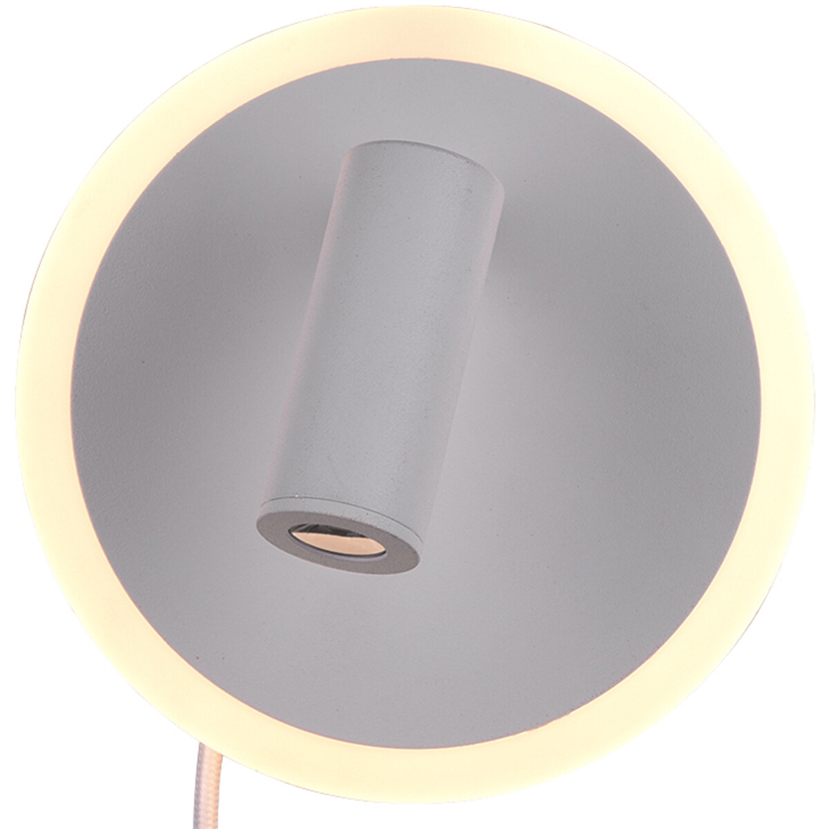 LED Wandlamp - Trion Jodan - 7W - Warm Wit 3000K - Rond - Mat Wit - Aluminium