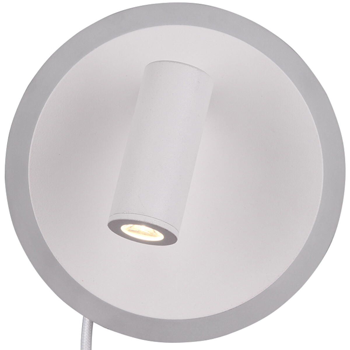 LED Wandlamp - Trion Jodan - 7W - Warm Wit 3000K - Rond - Mat Wit - Aluminium