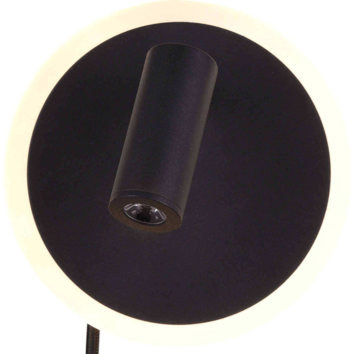 LED Wandlamp - Trion Jodan - 7W - Warm Wit 3000K - Rond - Mat Zwart - Aluminium