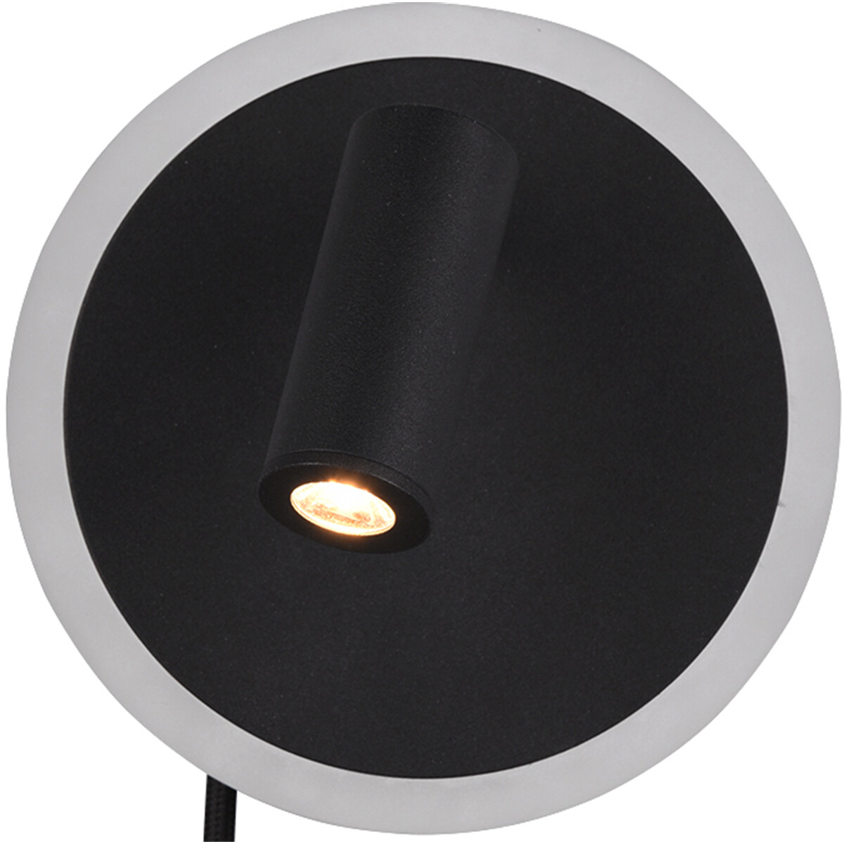 LED Wandlamp - Trion Jodan - 7W - Warm Wit 3000K - Rond - Mat Zwart - Aluminium