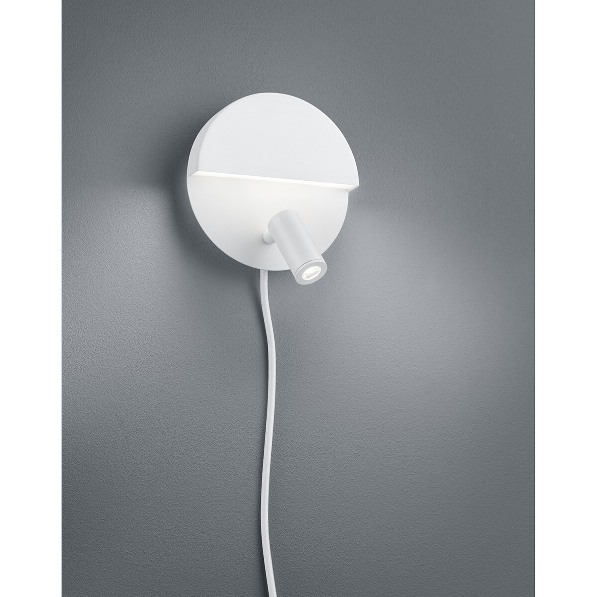 LED Wandlamp - Trion Marano - 8W - Warm Wit 3000K - Rond - Mat Wit - Aluminium