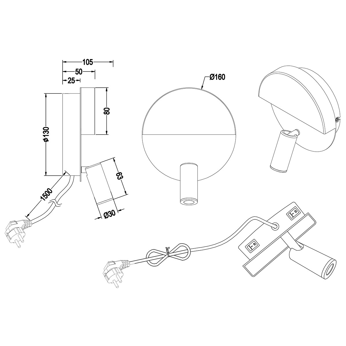 LED Wandlamp - Trion Marano - 8W - Warm Wit 3000K - Rond - Mat Wit - Aluminium