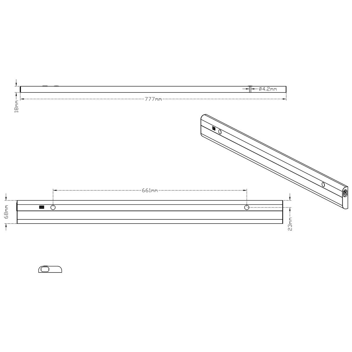 LED Keukenkast Verlichting met Bewegingssensor - Trion Simi - 15.5W - Warm Wit 3000K - Rechthoek - Mat Wit - Aluminium