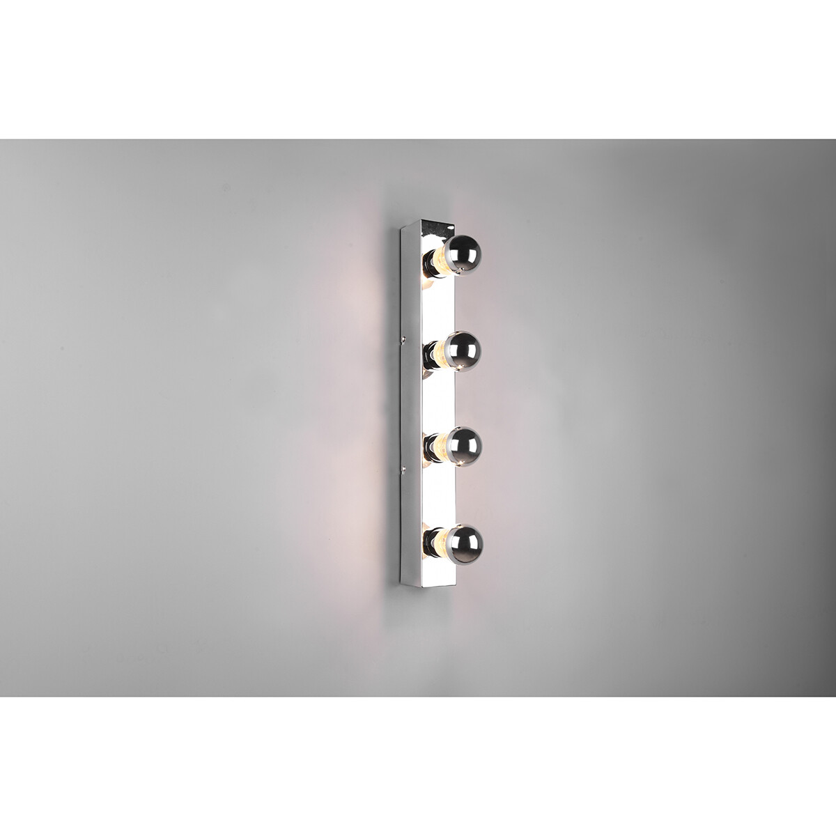 LED Wandlamp - Trion Teatri - E27 Fitting - Spatwaterdicht IP44 - Rechthoek - Mat Chroom - Aluminium