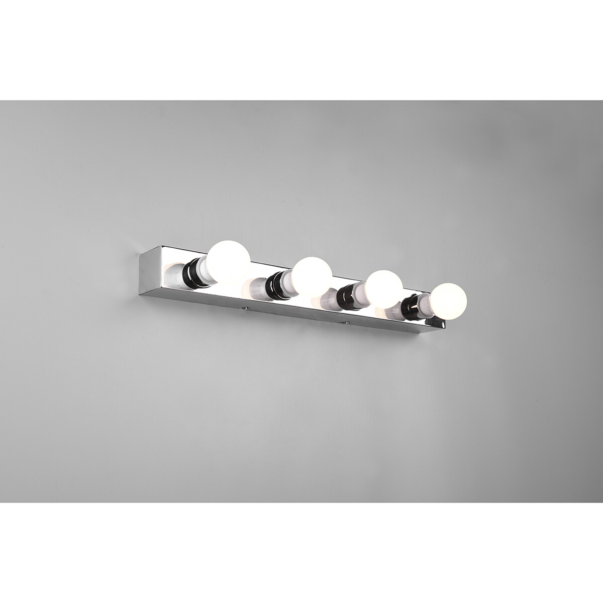 LED Wandlamp - Trion Teatri - E27 Fitting - Spatwaterdicht IP44 - Rechthoek - Mat Chroom - Aluminium