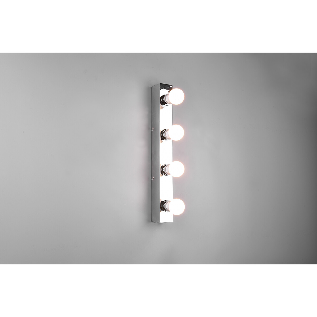 LED Wandlamp - Trion Teatri - E27 Fitting - Spatwaterdicht IP44 - Rechthoek - Mat Chroom - Aluminium