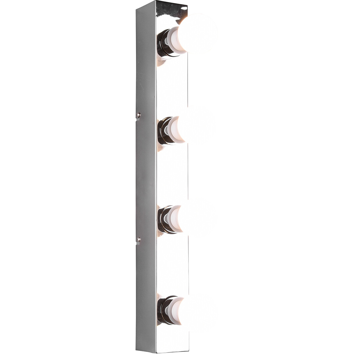 LED Wandlamp - Trion Teatri - E27 Fitting - Spatwaterdicht IP44 - Rechthoek - Mat Chroom - Aluminium