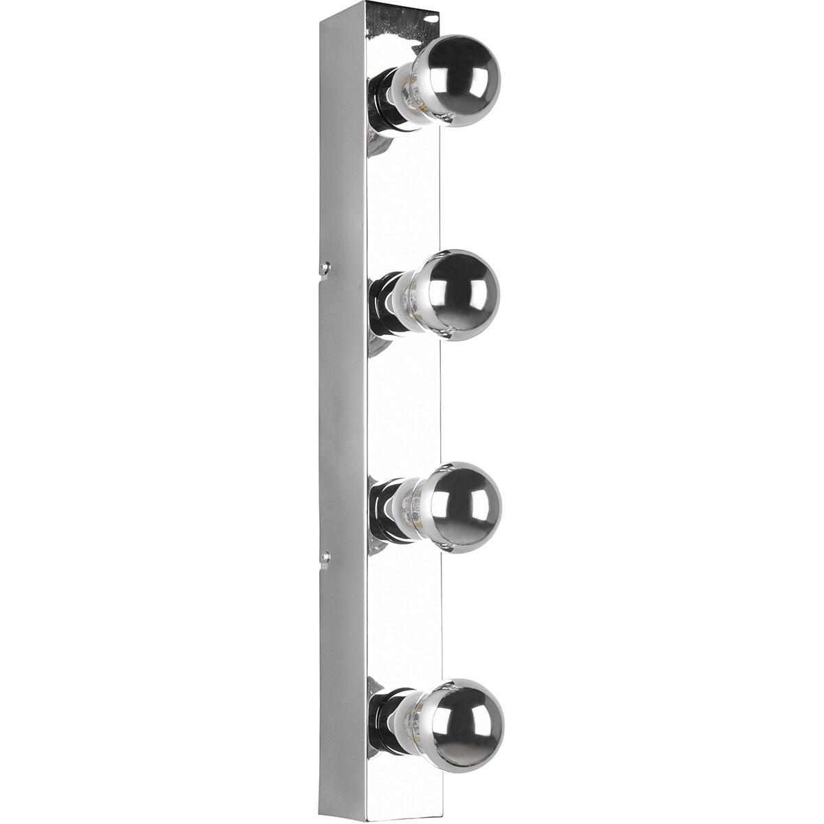 LED Wandlamp - Trion Teatri - E27 Fitting - Spatwaterdicht IP44 - Rechthoek - Mat Chroom - Aluminium