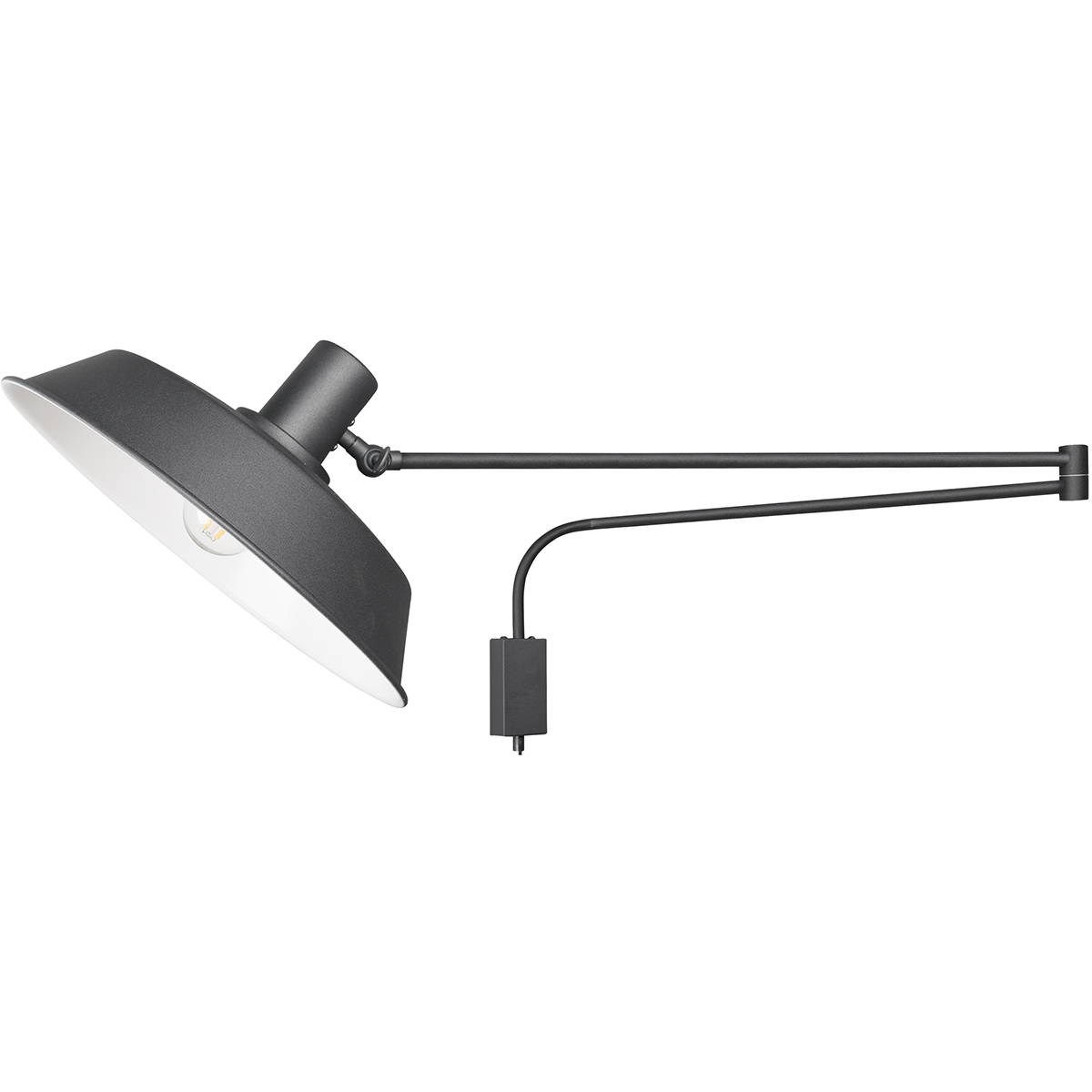 LED Wandlamp - Wandverlichting - Trion Bolan - E27 Fitting - Rond - Mat Zwart - Aluminium