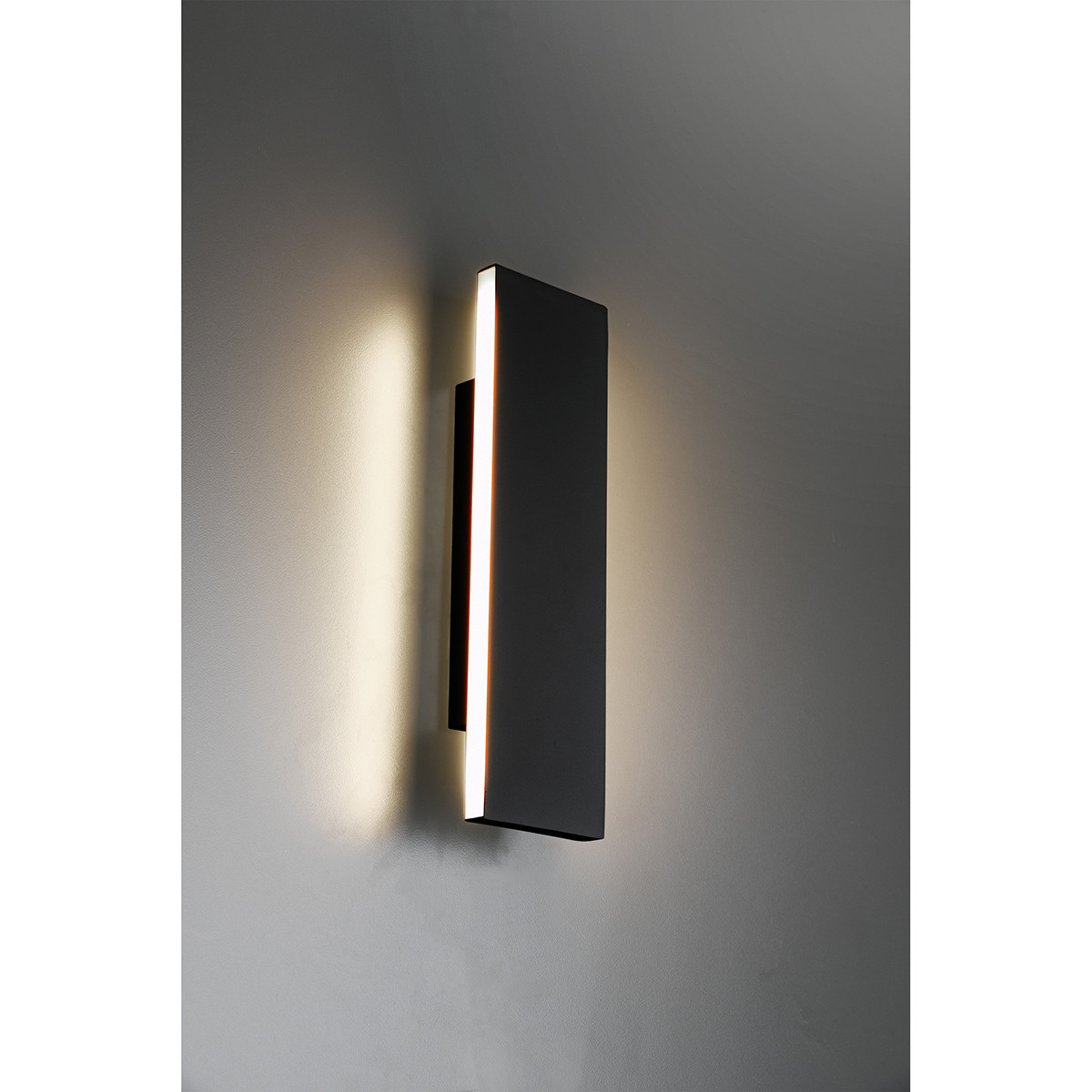 LED Wandlamp - Wandverlichting - Trion Concy - 12W - Warm Wit 3000K - Dimbaar - Rechthoek - Mat Antraciet - Aluminium