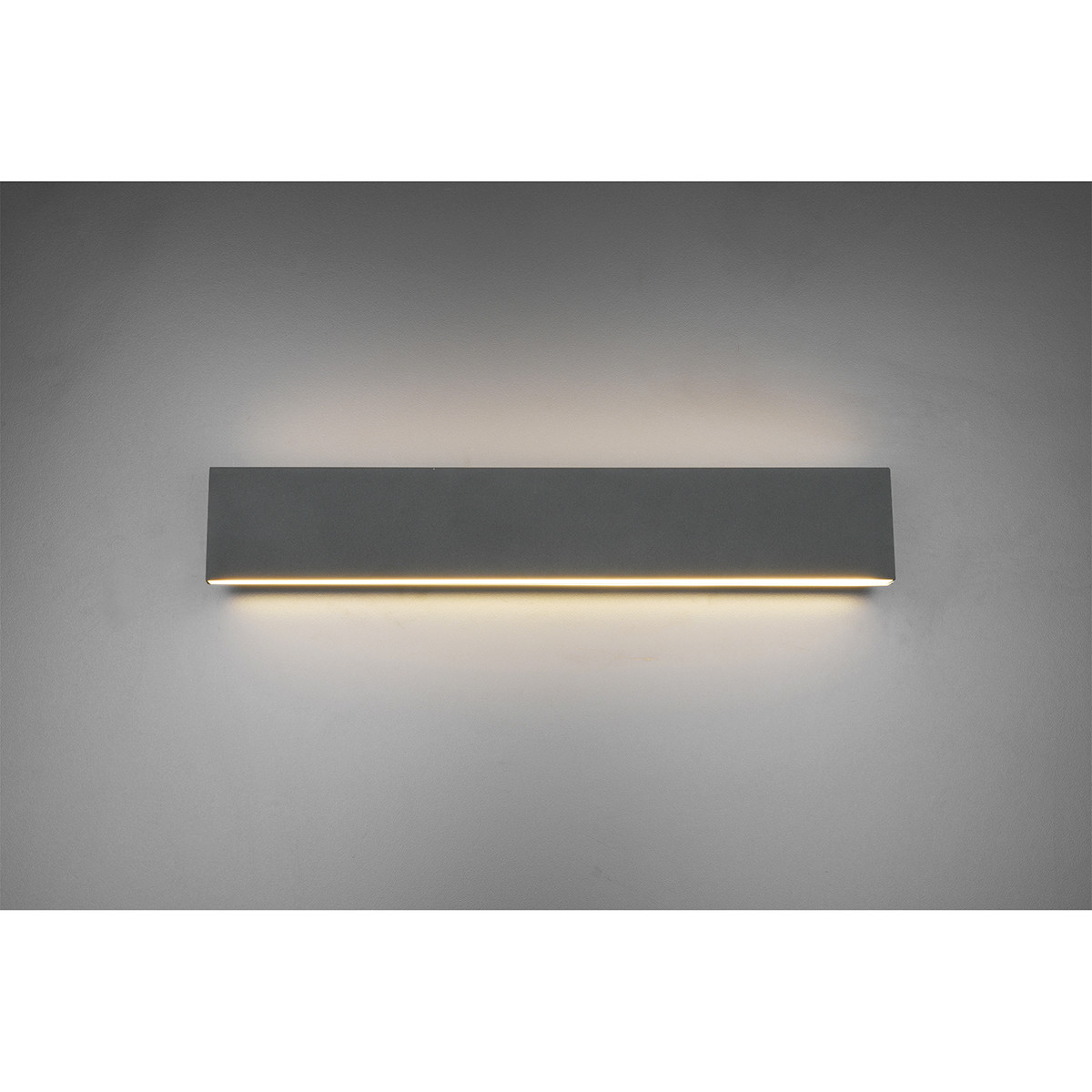 LED Wandlamp - Wandverlichting - Trion Concy - 18W - Warm Wit 3000K - Dimbaar - Rechthoek - Mat Antraciet - Aluminium