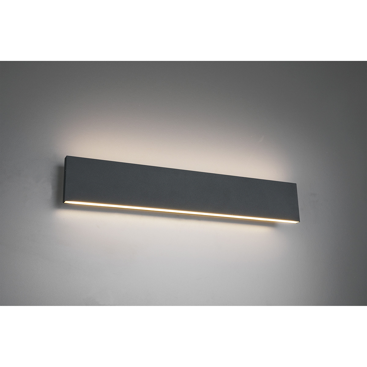 LED Wandlamp - Wandverlichting - Trion Concy - 18W - Warm Wit 3000K - Dimbaar - Rechthoek - Mat Antraciet - Aluminium