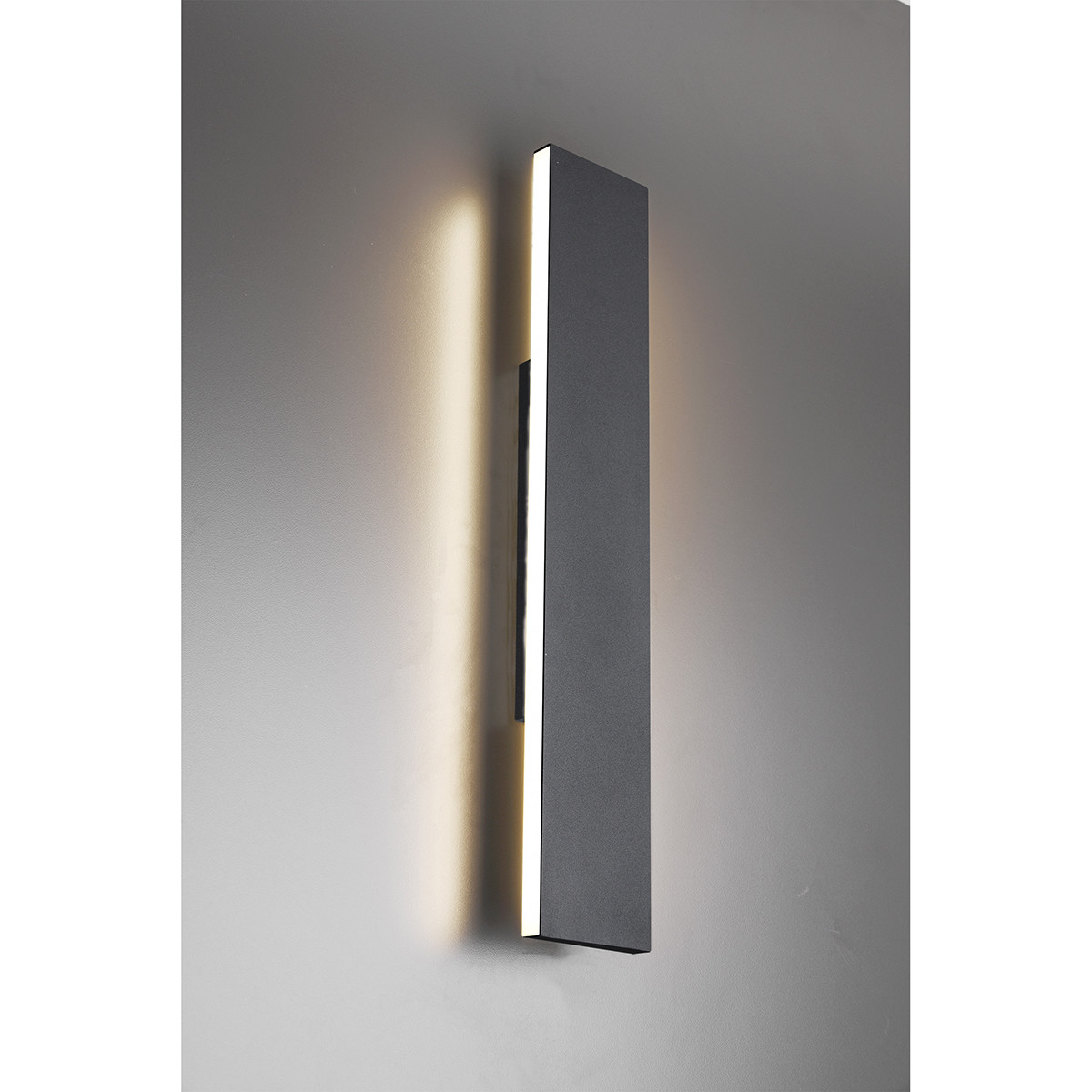 LED Wandlamp - Wandverlichting - Trion Concy - 18W - Warm Wit 3000K - Dimbaar - Rechthoek - Mat Antraciet - Aluminium