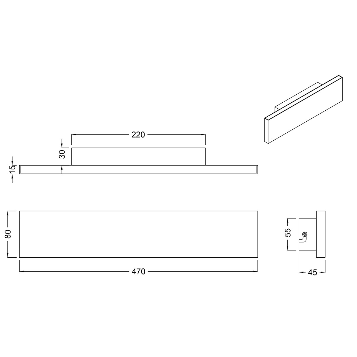 LED Wandlamp - Wandverlichting - Trion Concy - 18W - Warm Wit 3000K - Dimbaar - Rechthoek - Mat Antraciet - Aluminium