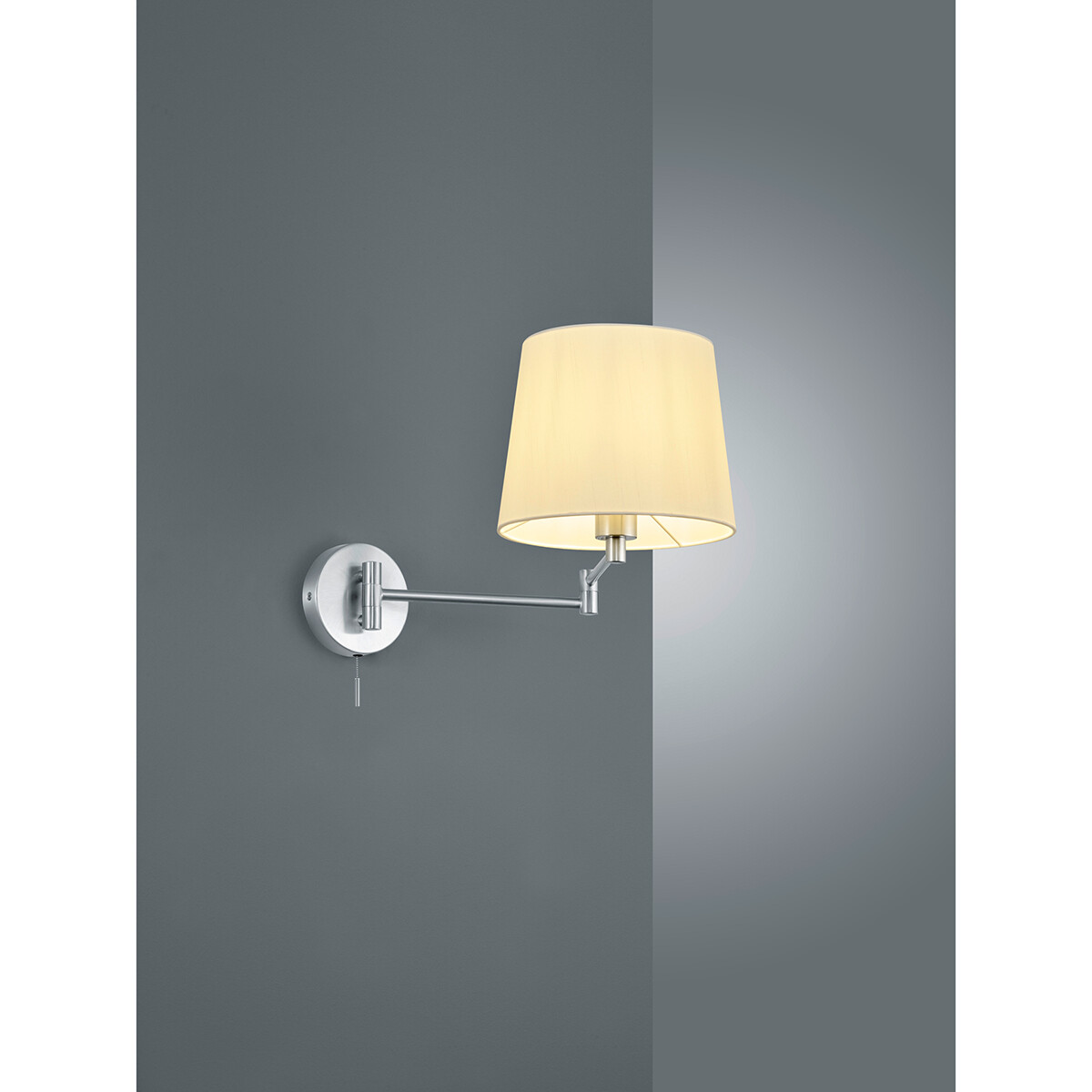 LED Wandlamp - Wandverlichting - Trion Dyon - E27 Fitting - Rond - Mat Nikkel - Aluminium