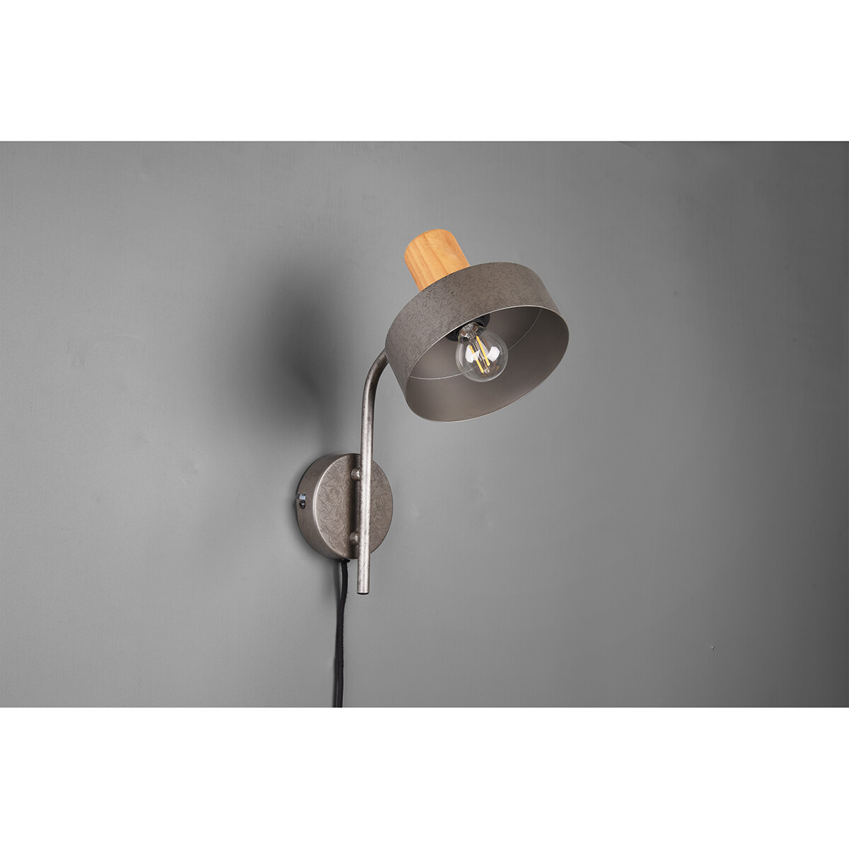 LED Wandlamp - Wandverlichting - Trion Giyon - E14 Fitting - Rond - Mat Nikkel - Aluminium