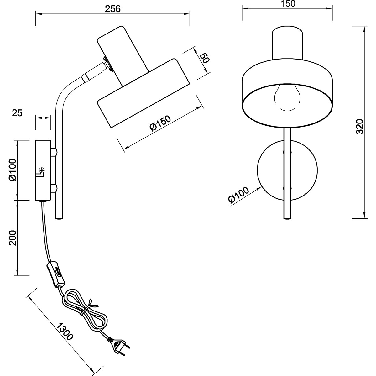 LED Wandlamp - Wandverlichting - Trion Giyon - E14 Fitting - Rond - Mat Nikkel - Aluminium