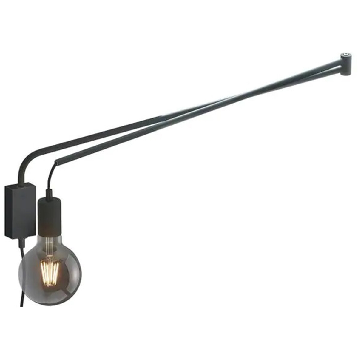 LED Wandlamp - Wandverlichting - Trion Live - E27 Fitting - Rechthoek - Mat Zwart - Aluminium