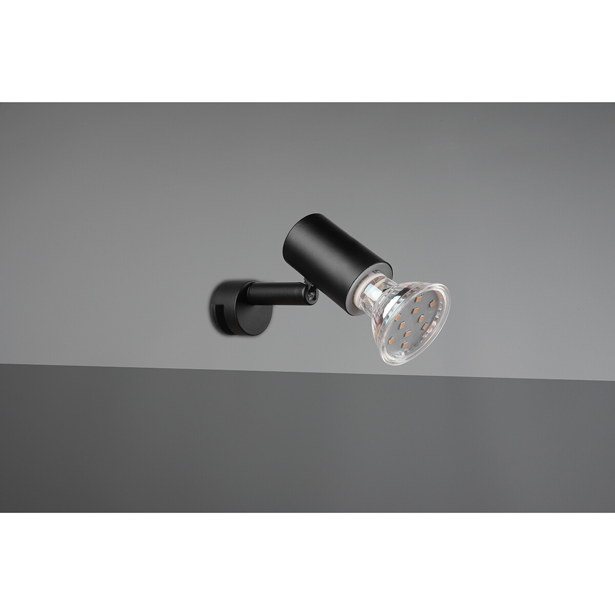 LED Wandlamp - Wandverlichting - Trion Loreno - GU10 Fitting - Spatwaterdicht IP44 - Rond - Mat Zwart - Aluminium