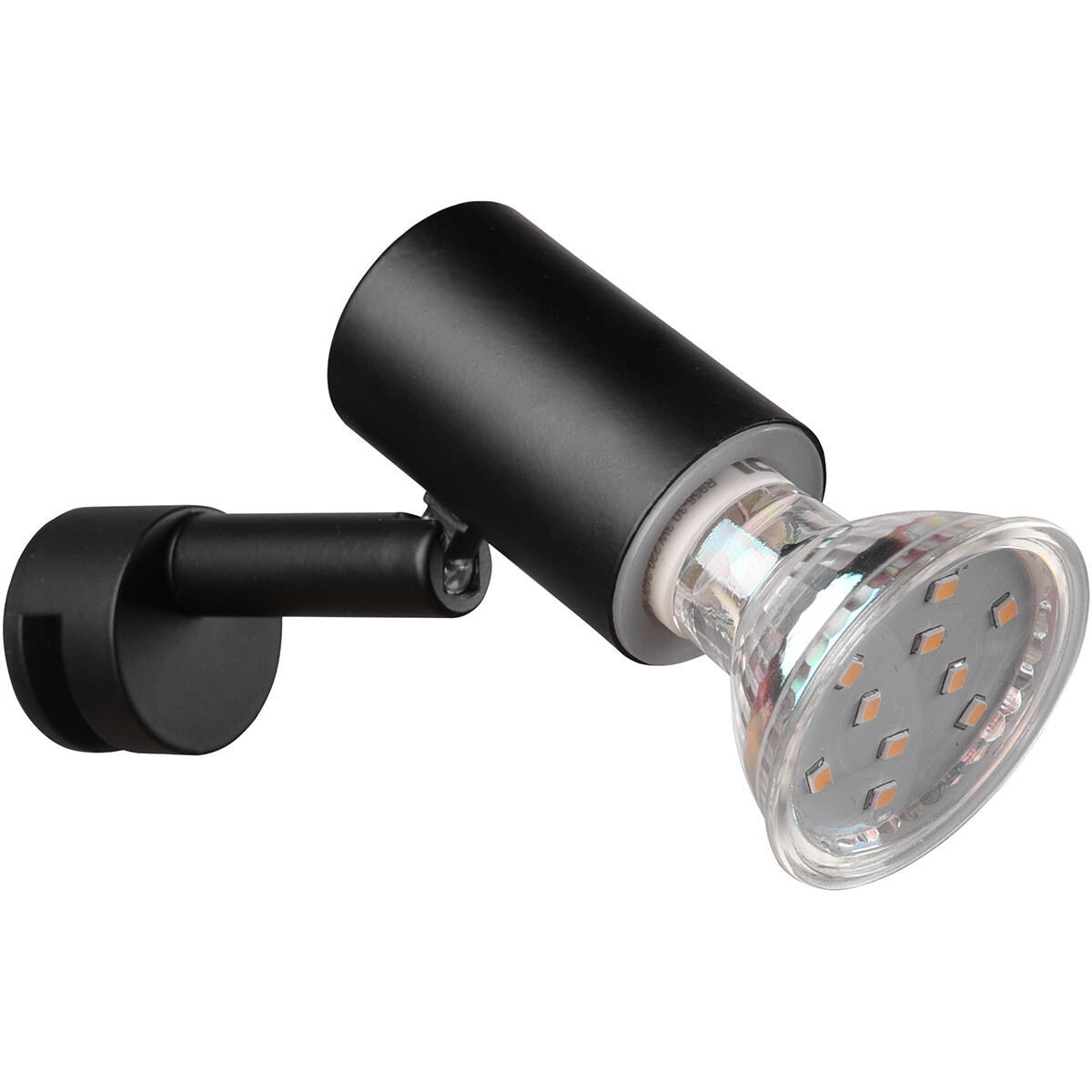 LED Wandlamp - Wandverlichting - Trion Loreno - GU10 Fitting - Spatwaterdicht IP44 - Rond - Mat Zwart - Aluminium